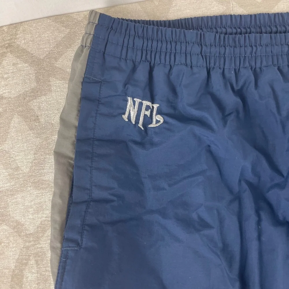 NFL New England Patriots Mens XL Navy Blue Track Cargo Pants Nylon‎ Zip Ankle
